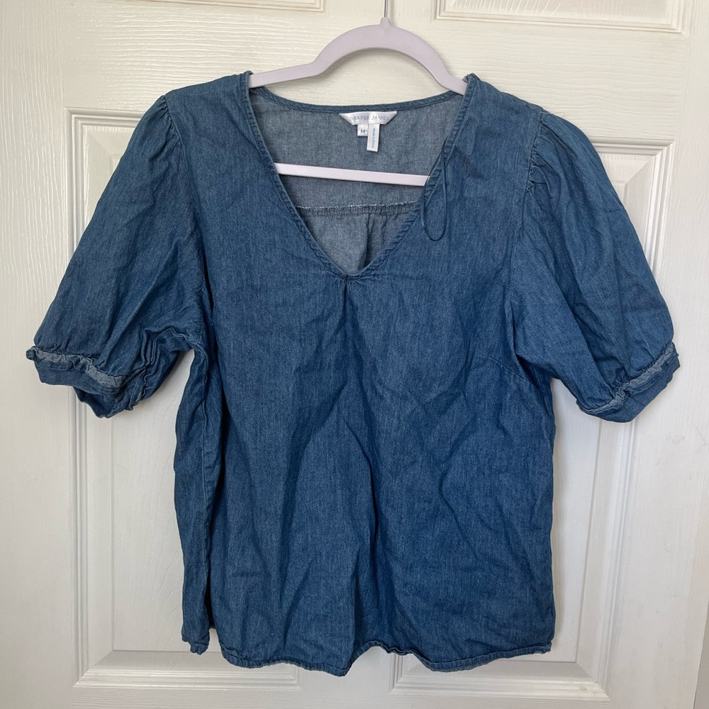 Draper James Women's Blue Denim Top